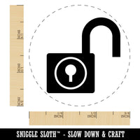 Padlock Unlocked Keyhole Security Symbol Self-Inking Rubber Stamp Crafting