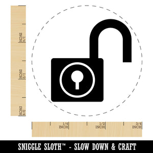 Padlock Unlocked Keyhole Security Symbol Self-Inking Rubber Stamp Crafting