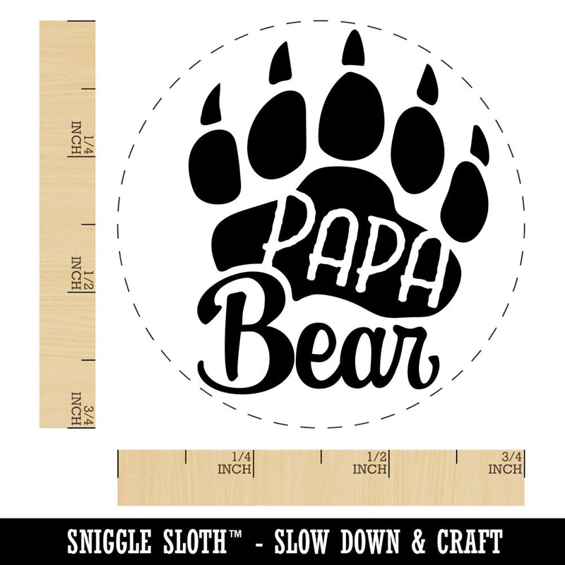 Papa Bear Father's Day Paw Family Self-Inking Rubber Stamp Crafting Planners