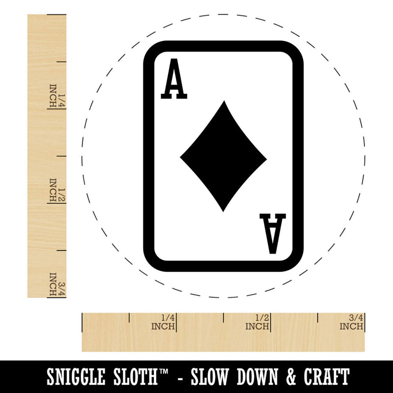 Playing Card Ace of Diamonds Self-Inking Rubber Stamp Crafting Planners