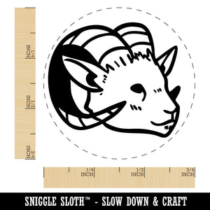 Proud Horned Goat Ram Head Self-Inking Rubber Stamp Stamping Crafting Planner