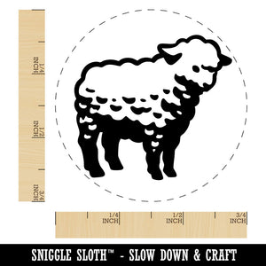 Realistic Fluffy Lamb Sheep Standing Self-Inking Rubber Stamp Crafting Planners