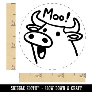 Silly Cartoon Cow Moo Self-Inking Rubber Ink Stamper for Crafting Planner