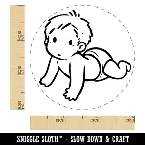 Simple Cartoon Baby Crawling in Diaper Self-Inking Rubber Stamp Crafting Planner