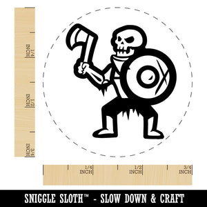Skeleton Monster Warrior Fighter Fantasy Axe Self-Inking Rubber Stamp Crafting