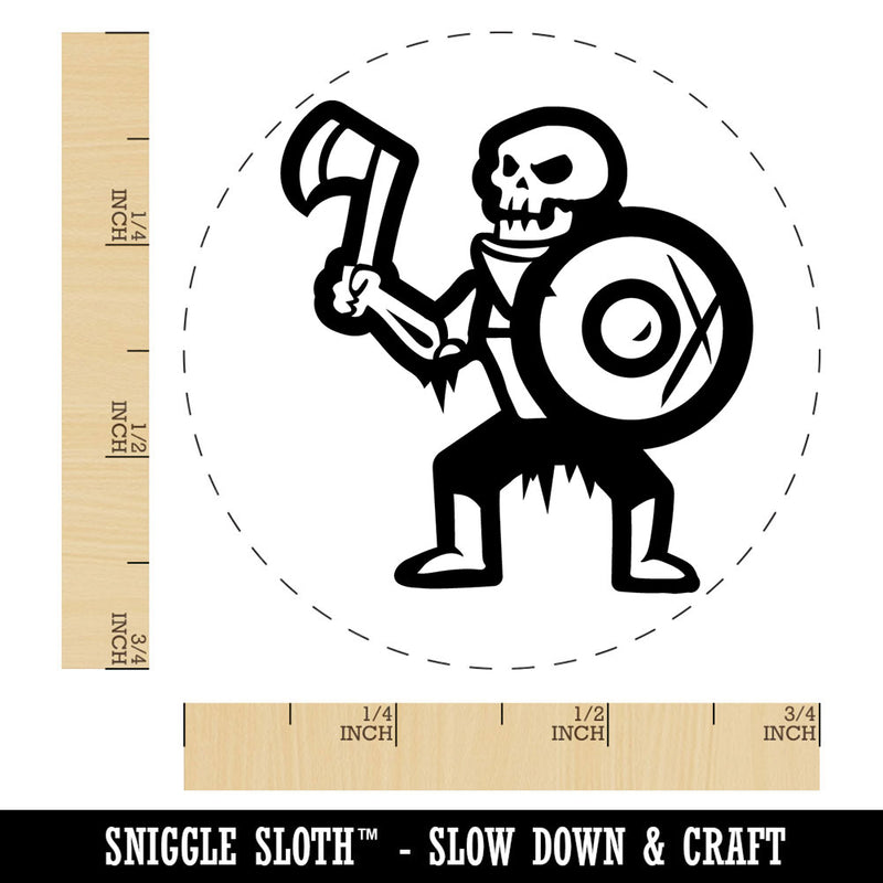 Skeleton Monster Warrior Fighter Fantasy Axe Self-Inking Rubber Stamp Crafting