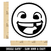 Smiling Face with Missing Tooth Dentist Teeth Self-Inking Rubber Stamp Crafting
