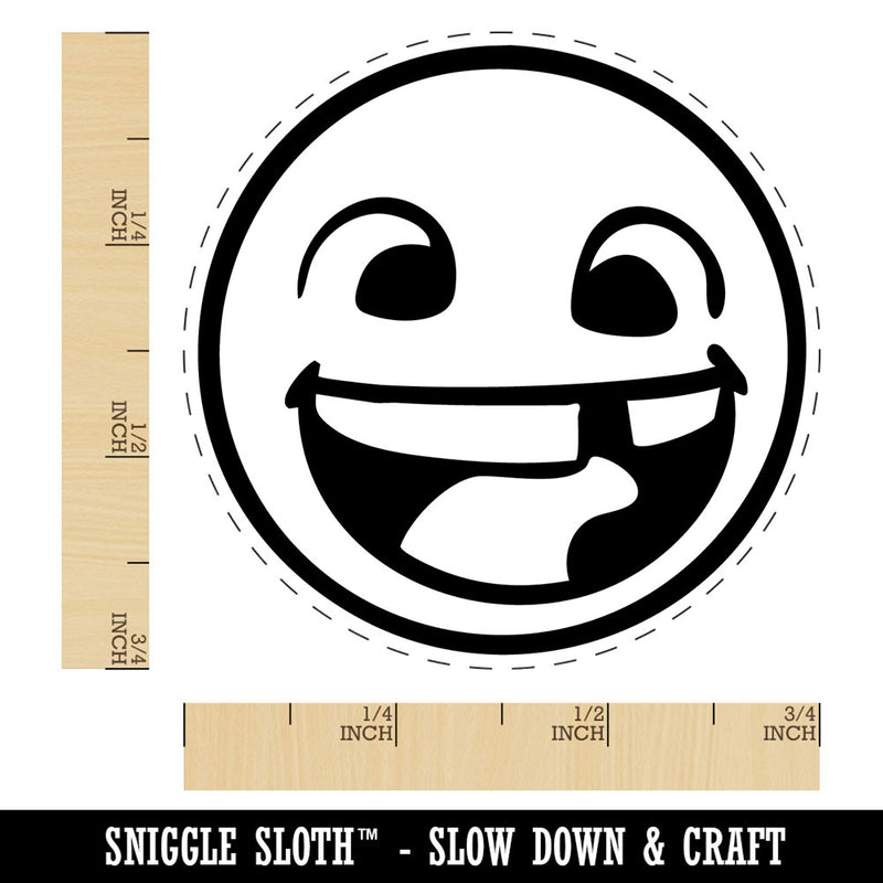 Smiling Face with Missing Tooth Dentist Teeth Self-Inking Rubber Stamp Crafting