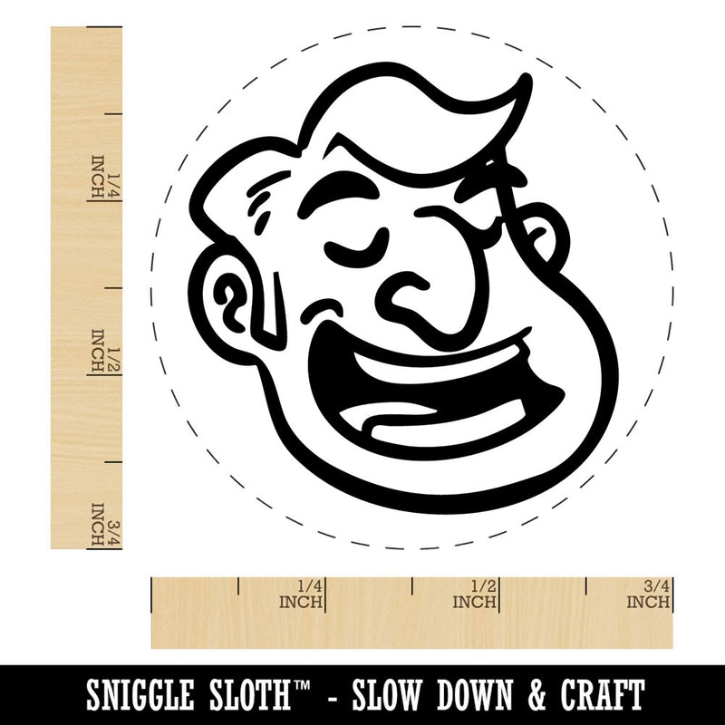 Smiling Talking Man Cartoon Head Self-Inking Rubber Stamp Crafting Planners
