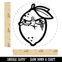 Sour Lemon Puckered Scrunched Face Self-Inking Rubber Stamp Crafting Planners