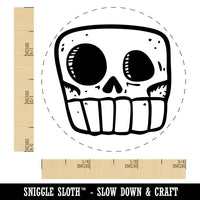 Square Cartoon Skull Skeleton Bones Self-Inking Rubber Stamp Crafting Planners