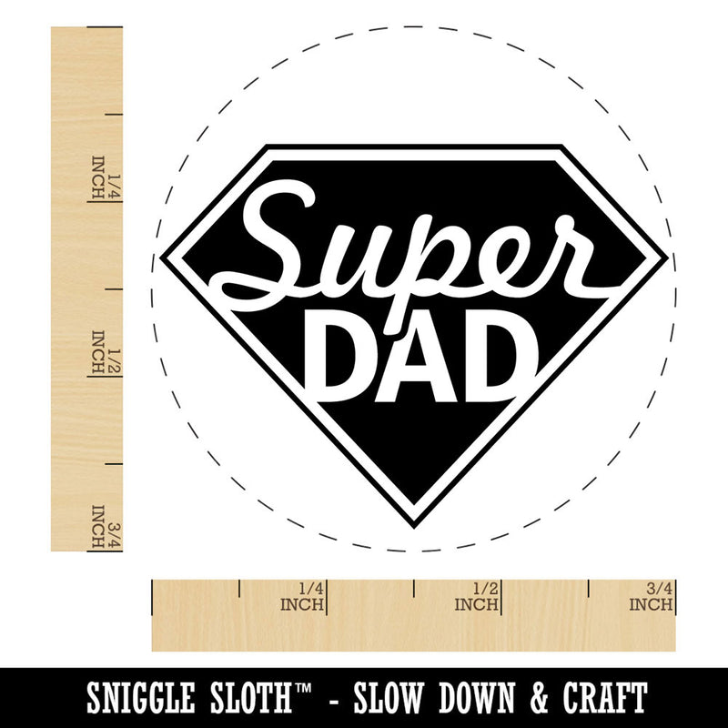 Super Dad Father's Day Superhero Diamond Self-Inking Rubber Stamp Crafting