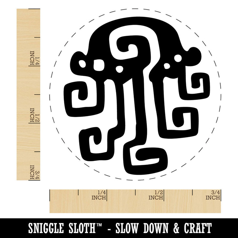 Swirly Stylized Tribal Jellyfish Tentacles Self-Inking Rubber Stamp Crafting