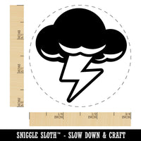 Thunder Storm Cloud Weather Lighting Bolt Self-Inking Rubber Stamp Crafting