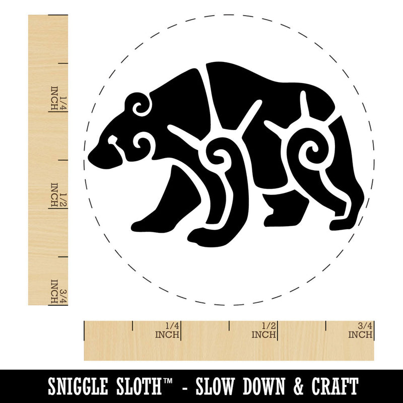 Tribal Southwestern Bear Sun Swirls Self-Inking Rubber Stamp Crafting Planners