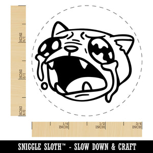 Ugly Crying Cat Watery Eyes Tears Self-Inking Rubber Stamp Crafting Planners