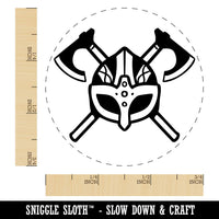 Viking Helmet Crossed Axe Norse Battle Self-Inking Rubber Stamp Crafting Planner