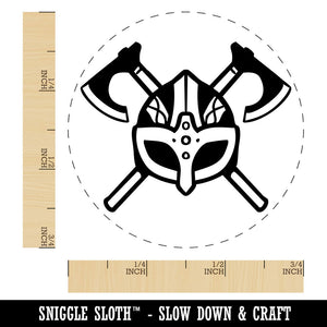 Viking Helmet Crossed Axe Norse Battle Self-Inking Rubber Stamp Crafting Planner