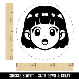 Anime Manga Girl Shocked Surprised Cute Self-Inking Rubber Stamp for Stamping Ink Stamper Crafting Planners