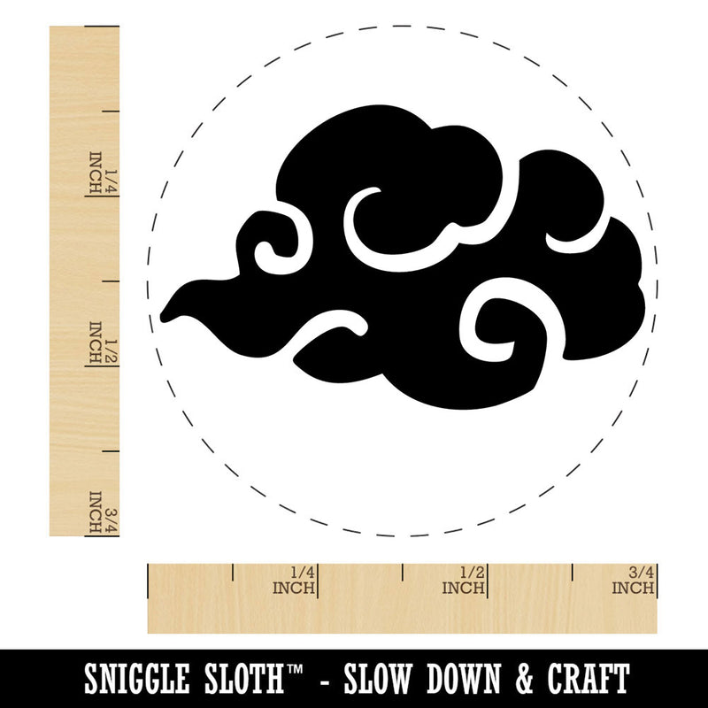 Asian Cloud Swirl Float Weather Sky Self-Inking Rubber Stamp for Stamping Ink Stamper Crafting Planners