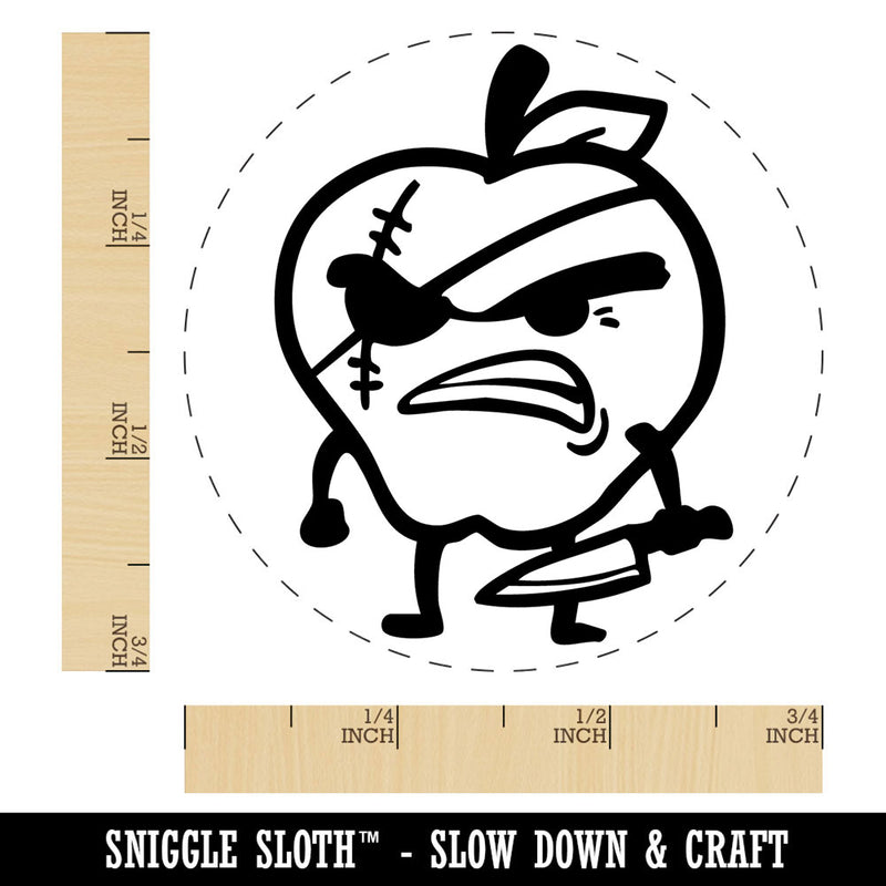 Bad Apple Evil Fruit Funny Silly Self-Inking Rubber Stamp for Stamping Ink Stamper Crafting Planners