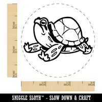 Basking Turtle Terrapin Sun Bathing Self-Inking Rubber Stamp for Stamping Ink Stamper Crafting Planners