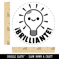 Brilliante Bright Light Bulb Spanish Compliment Self-Inking Rubber Stamp for Stamping Ink Stamper Crafting Planners