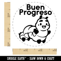 Buen Progresso Spanish Caterpillar Good Progress Self-Inking Rubber Stamp for Stamping Ink Stamper Crafting Planners