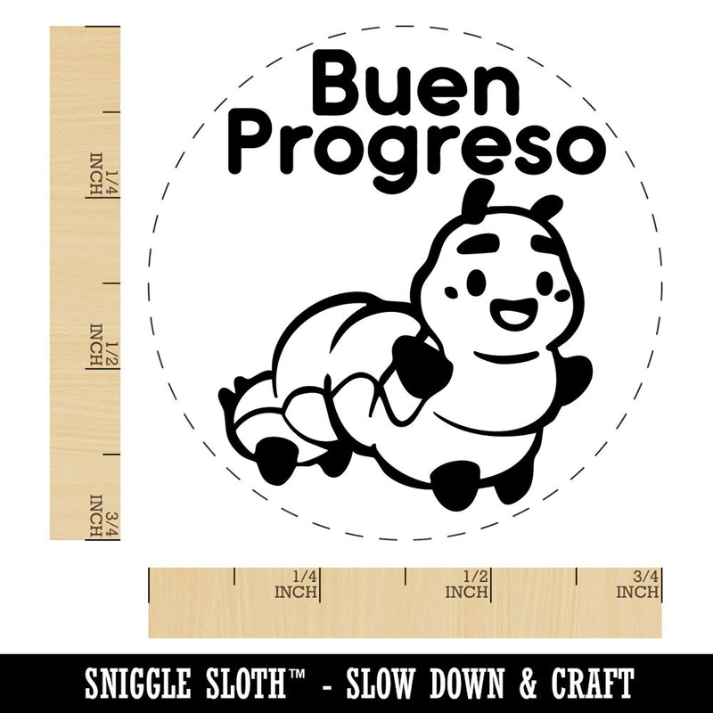 Buen Progresso Spanish Caterpillar Good Progress Self-Inking Rubber Stamp for Stamping Ink Stamper Crafting Planners