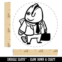 Business Fish Executive Suit Tie Briefcase Self-Inking Rubber Stamp for Stamping Ink Stamper Crafting Planners