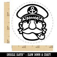 Captain with Hat and Pipe Self-Inking Rubber Stamp for Stamping Ink Stamper Crafting Planners