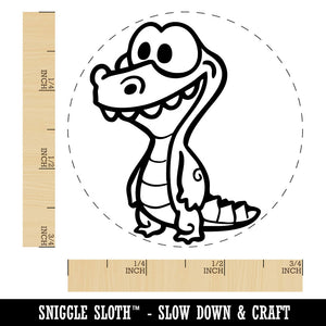 Cartoon Alligator Crocodile Overbite Silly Funny Self-Inking Rubber Stamp for Stamping Ink Stamper Crafting Planners