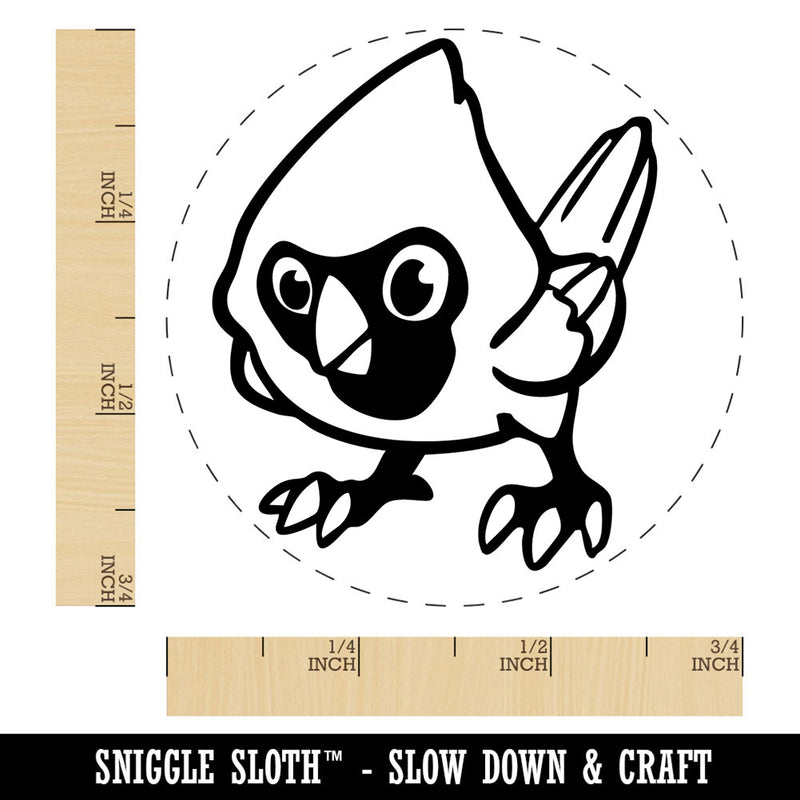Cartoon Cardinal Bird Curious Self-Inking Rubber Stamp for Stamping Ink Stamper Crafting Planners