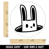 Cartoon Rabbit Bunny Poking Head Out of Hole Self-Inking Rubber Stamp for Stamping Ink Stamper Crafting Planners
