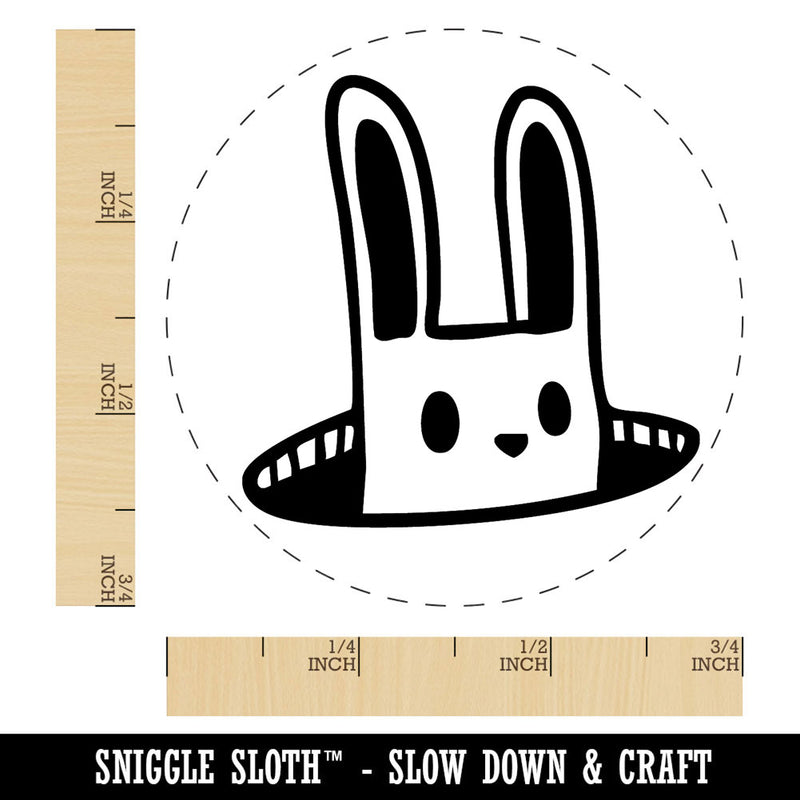 Cartoon Rabbit Bunny Poking Head Out of Hole Self-Inking Rubber Stamp for Stamping Ink Stamper Crafting Planners