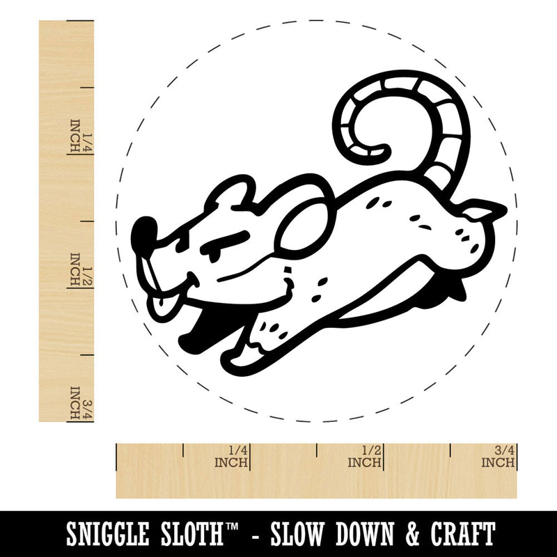 Cartoon Running Rat Rodent Mouse Self-Inking Rubber Stamp for Stamping Ink Stamper Crafting Planners
