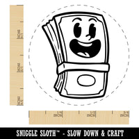 Cartoon Stack of Money Cash Happy Dollar Bill Self-Inking Rubber Stamp for Stamping Ink Stamper Crafting Planners