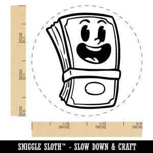Cartoon Stack of Money Cash Happy Dollar Bill Self-Inking Rubber Stamp for Stamping Ink Stamper Crafting Planners