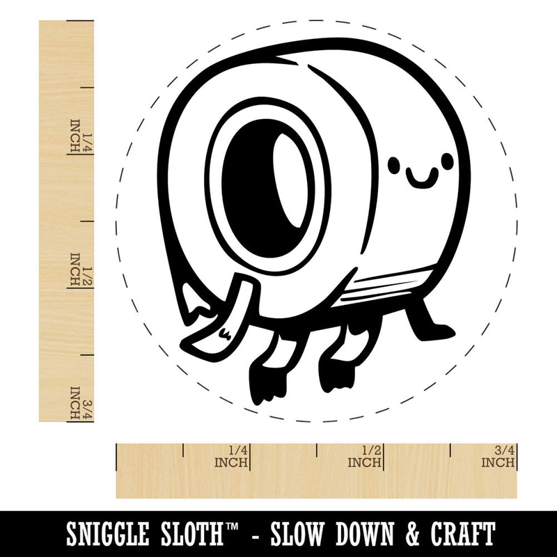 Cartoon Tape Roll Adhesive Cute Self-Inking Rubber Stamp for Stamping Ink Stamper Crafting Planners