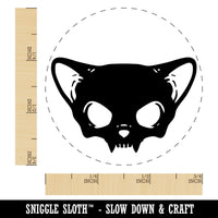 Cat Skull Ears Bones Skeleton Self-Inking Rubber Stamp for Stamping Ink Stamper Crafting Planners