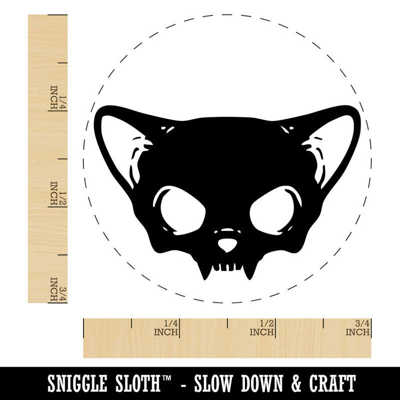 Cat Skull Ears Bones Skeleton Self-Inking Rubber Stamp for Stamping Ink Stamper Crafting Planners