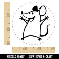 Cheering Happy Cartoon Mouse Self-Inking Rubber Stamp for Stamping Ink Stamper Crafting Planners
