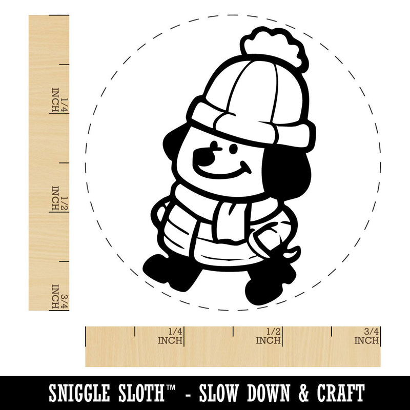 Chilly Cartoon Dog Winter Jacket Beanie Hat Self-Inking Rubber Stamp for Stamping Ink Stamper Crafting Planners