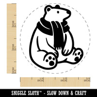 Chilly Polar Bear with Scarf Self-Inking Rubber Stamp for Stamping Ink Stamper Crafting Planners