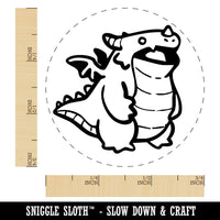 Chunky Fat Dragon Kaiju Monster Self-Inking Rubber Stamp for Stamping Ink Stamper Crafting Planners