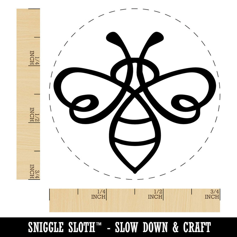 Contour Line Bee Stylized Insect Bug Self-Inking Rubber Stamp for Stamping Ink Stamper Crafting Planners