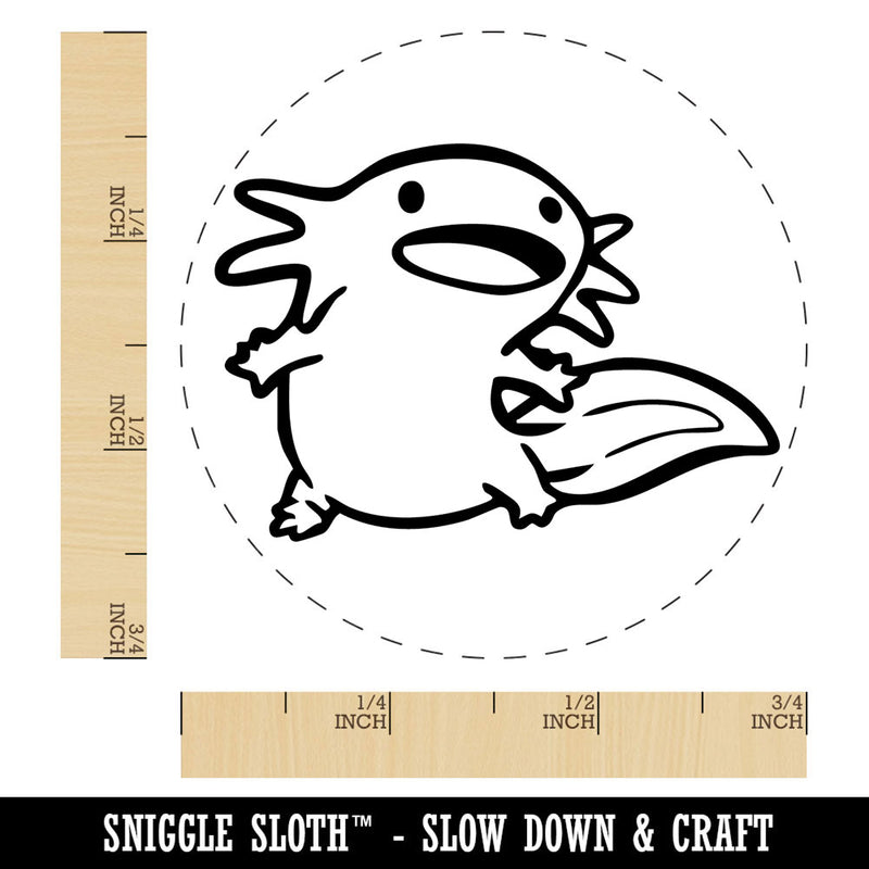 Curious Axolotl Floating Salamander Amphibian Self-Inking Rubber Stamp for Stamping Ink Stamper Crafting Planners