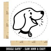Cute Barking Dog Puppy Side Profile Self-Inking Rubber Stamp for Stamping Ink Stamper Crafting Planners