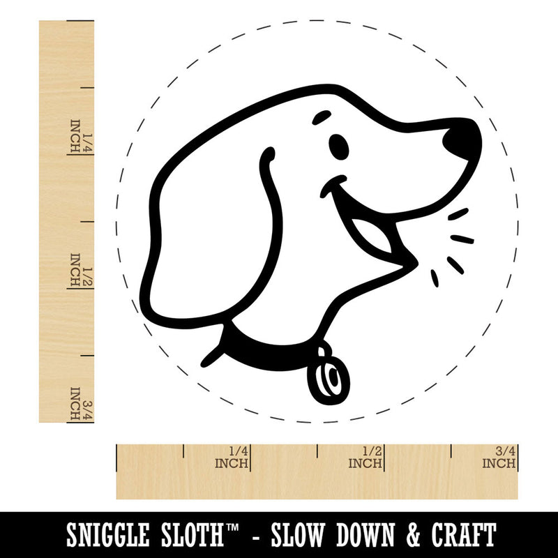 Cute Barking Dog Puppy Side Profile Self-Inking Rubber Stamp for Stamping Ink Stamper Crafting Planners