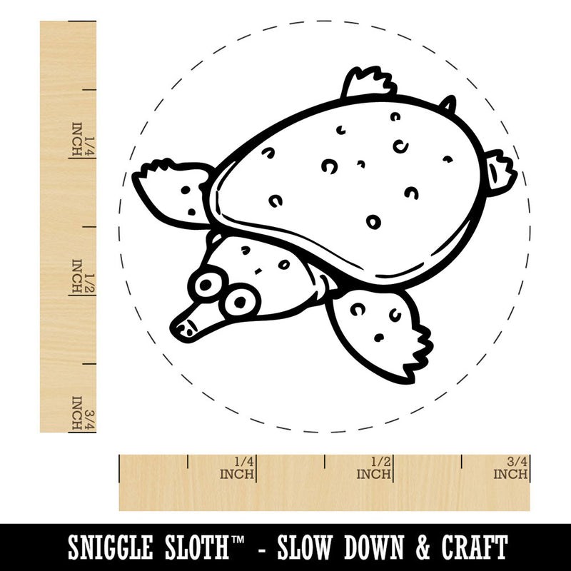Cute Cartoon Soft-Shelled Turtle Softshell Self-Inking Rubber Stamp for Stamping Ink Stamper Crafting Planners